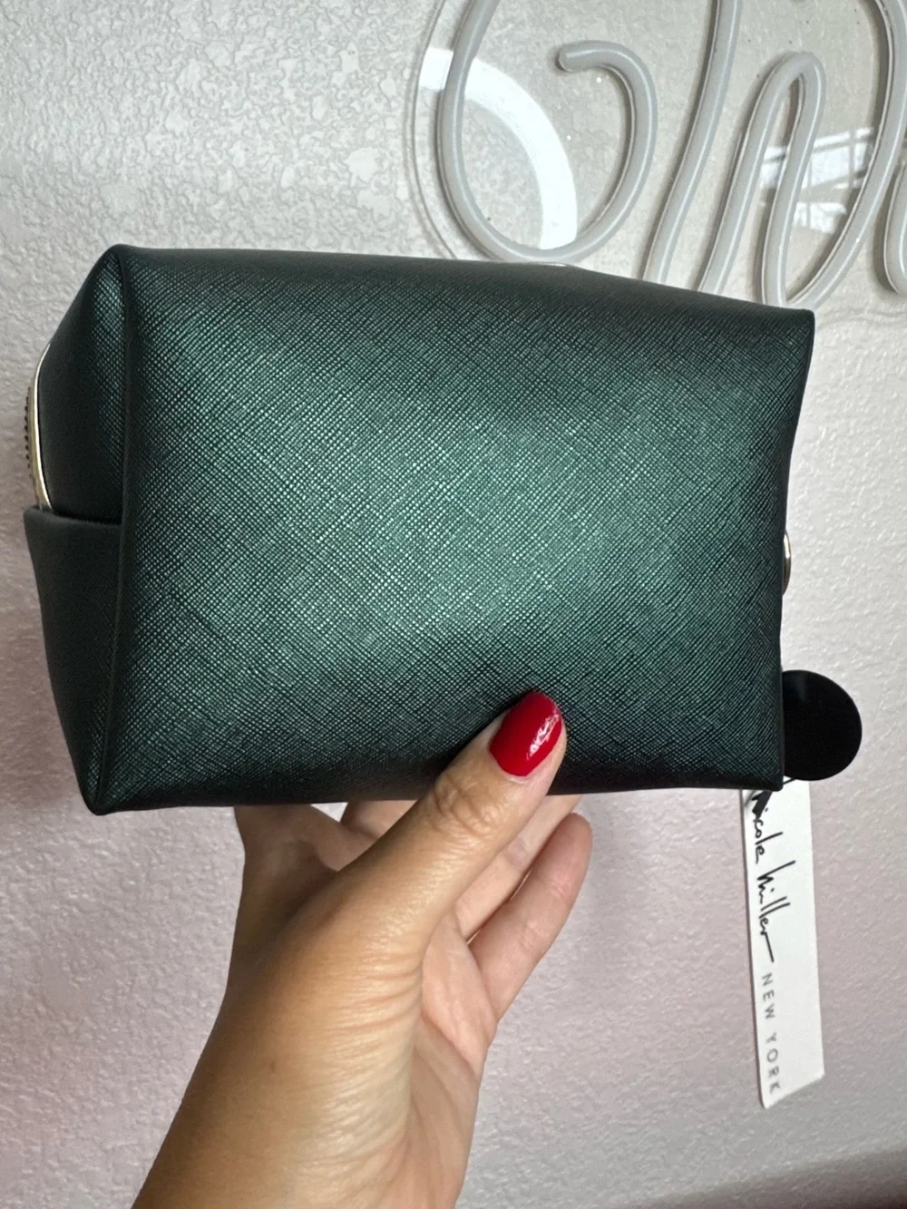 NEW wTAGS 🏷️ NICOLE MILLER Cosmetic Pouch, Attached Vanity Miller, Gold Hardware